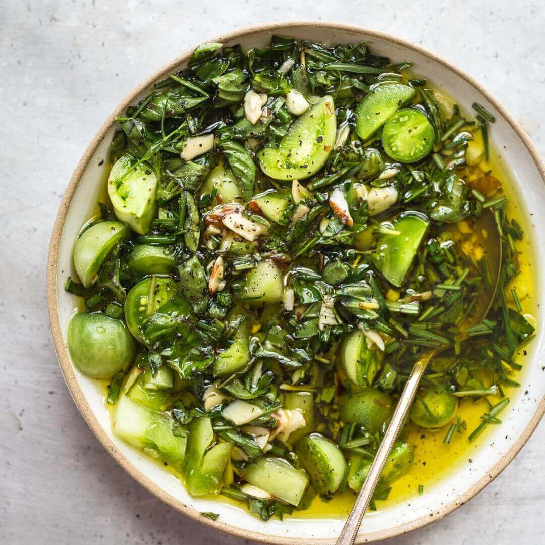 Green Tomato Salsa Salad